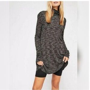 Free People We The Free Stretchy Turtleneck Tunic Shirt.
